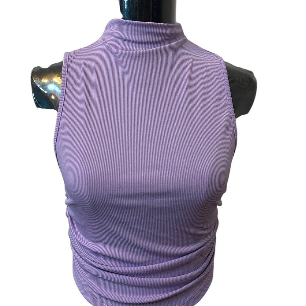 Lavender Sleeveless Mock Neck Top